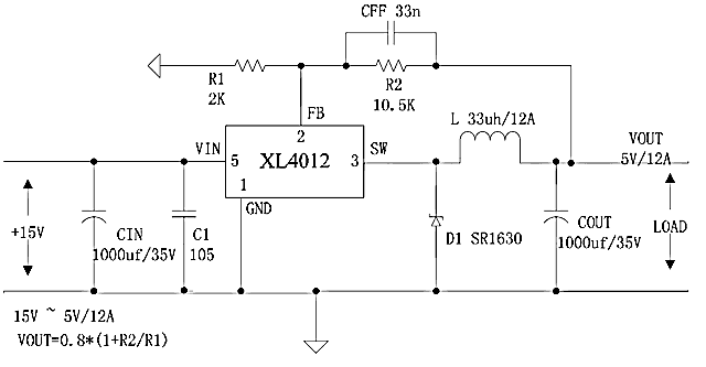XL4012 Typical application circuit
