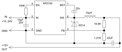 Схема стабилизатора напряжения SCV0042-12V
