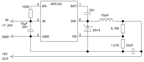 Схема стабилизатора напряжения SCV0042-5V