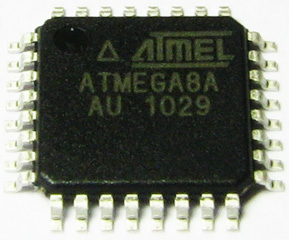 ATmega8A-AU, TQFP-32, 16MHz, 8K Flash program memory, 512b EEPROM, 1K SRAM.