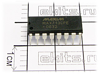 MAX713CPE, DIP-16, Микросхема, контроллер заряда Ni-MH, Ni-Cd