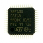 STM32F100C8T6B, LQFP-48, ARM 32-bit Cortex-M3 24MHz, Flash 64K, 8K SRAM