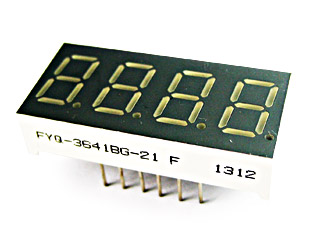 FYQ-3641BG-21, 4-х разр. светод. индикатор, зеленый, (ОА)