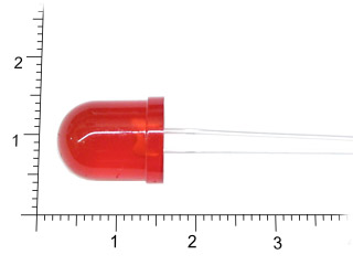 FYL-10003HD, Светодиод красный, матовый, 10мм, 700nm, 40mcd, 60гр