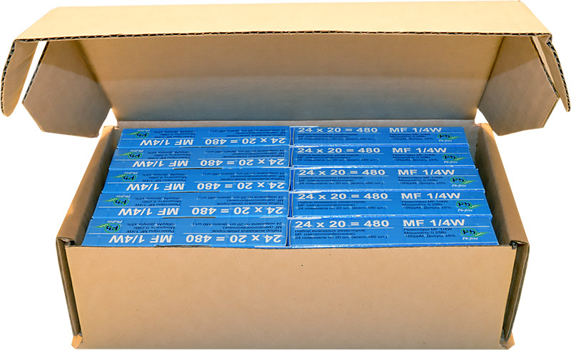 Наборы резисторов EK-RMF025/1, 10 шт. в гофротаре