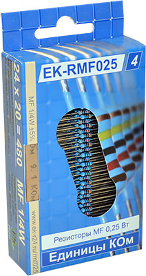 Наборы резисторов EK-RMF025/4, 10 шт. в гофротаре 