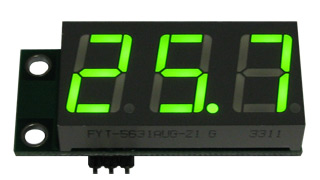 SVH0001UG-100, вольтметр 0..99,9В, ультра яркий зеленый индикатор