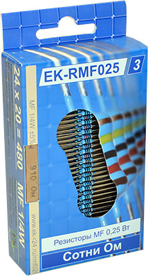EK-RMF025/3 - набор выводных резисторов MF 0.25 Вт сотни Ом