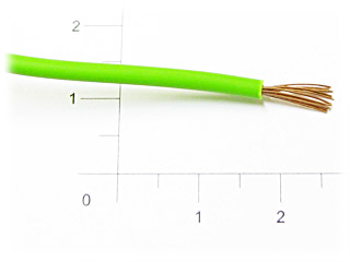 Провод монтажный зеленый 0,75кв.мм. 1 метр.