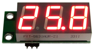 SVH0001UR-100, вольтметр 0..99,9В, ультра яркий красный индикатор