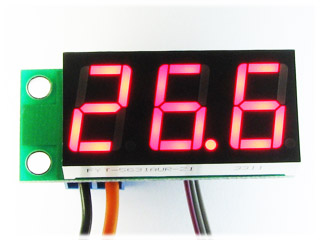 STH0014UR, встраиваемый цифровой термометр  с выносным датчиком, ультра-яркий красный индикатор.