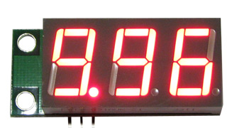 SVH0001UR-10, вольтметр 0..9,99В, ультра яркий красный индикатор