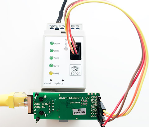 Подключение UART-Ethernet адаптера USR-TCP232-T к таймеру scron